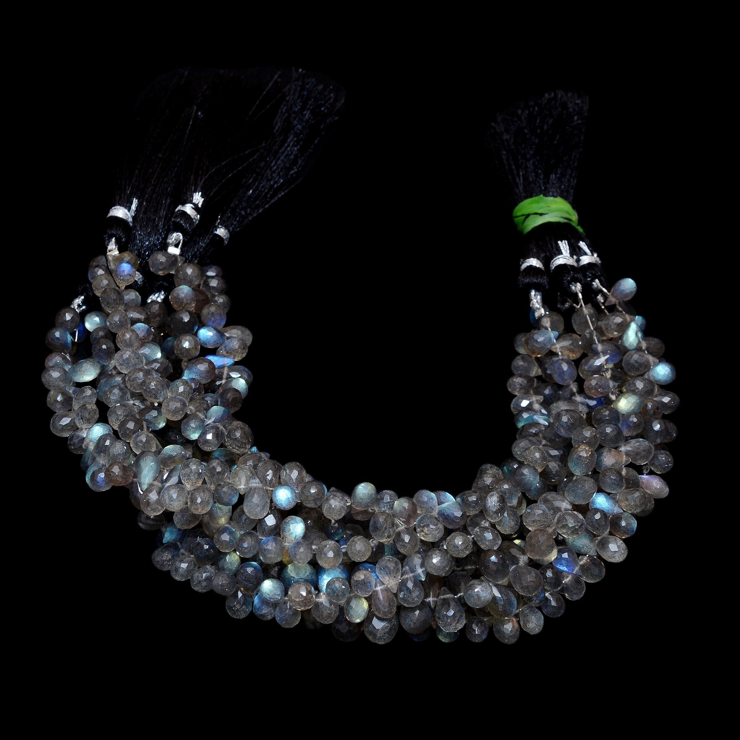 Aaa Labradorite Gemstone Teardrop Briolette Beads | 8 Inch Strand