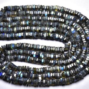 Blue Fire Labradorite Hexagon Beads - 16 Inches - Natural Smooth Labradorite Hexagon Shape Beads - Size Is 5.5 - 6 Mm #2185