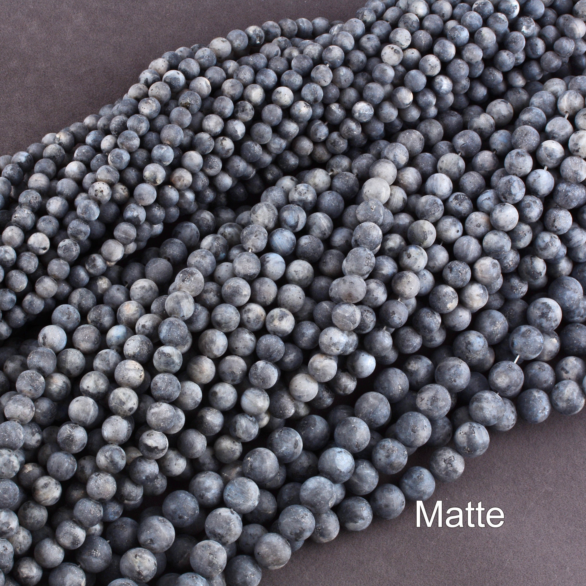 Natural Matte / Smooth Black Labradorite Beads Semi Precious Stone 4mm 6mm 8mm 10mm 12mm Spacer Beads Online Wholesale