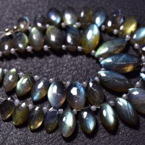 Super Quality Flashy Labradorite Marquise Beads - 10 Pcs - Natural Smooth Labradorite Marquise Briolettes - Size Is 5x9 - 8x11mm #2381