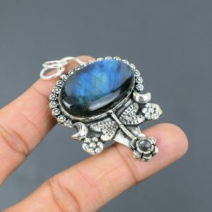 Labradorite Dragonfly Pendant: Handmade 925 Sterling Silver Ethnic Jewelry Labradorite Dragonfly Pendant: Handmade 925 Sterling Silver Ethnic Jewelry