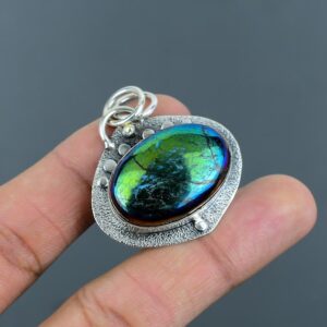 Mystic Fire Labradorite Pendant: Handmade 925 Sterling Silver Gemstone Jewelry Mystic Fire Labradorite Pendant: Handmade 925 Sterling Silver Gemstone Jewelry