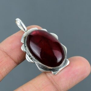 Red Fire Labradorite Pendant: Handmade 925 Sterling Silver Gemstone Jewelry Red Fire Labradorite Pendant: Handmade 925 Sterling Silver Gemstone Jewelry