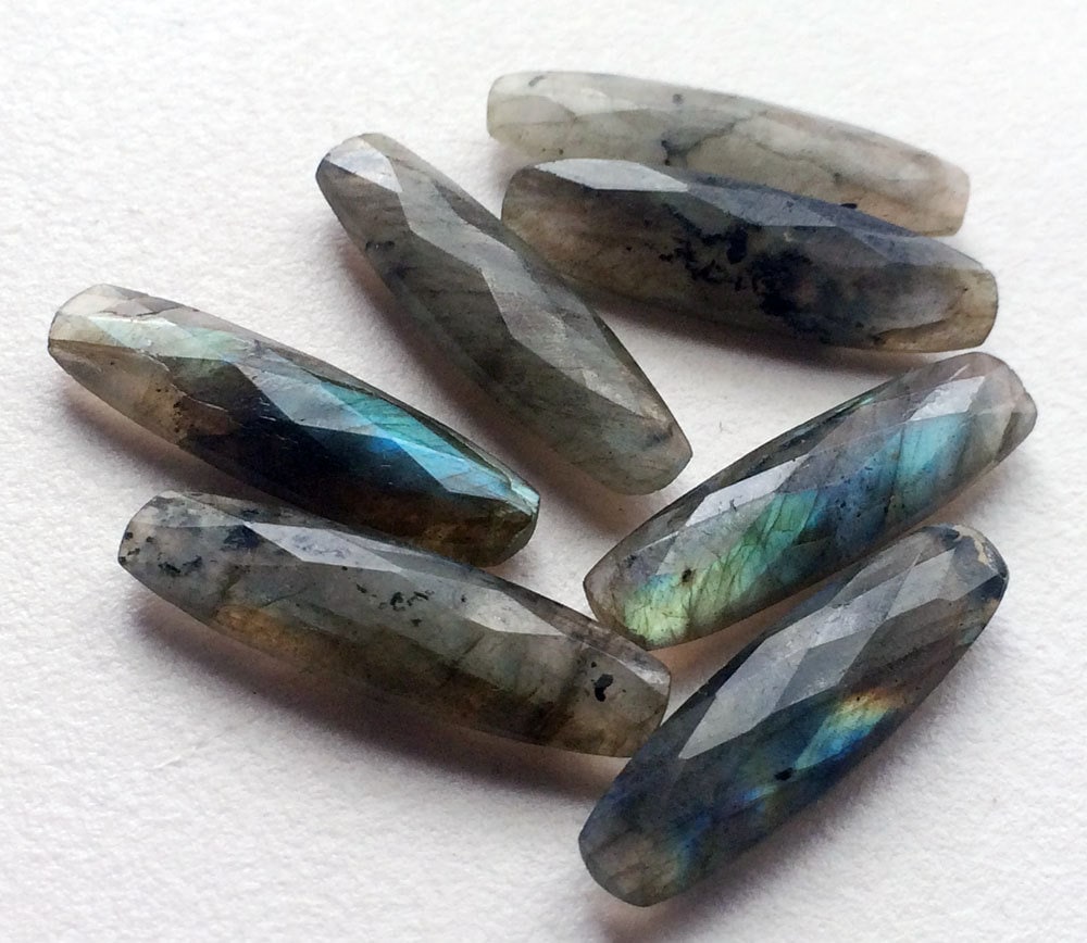 28mm Labradorite Sticks, Labradorite Both Side Faceted Stick, Loose Labradorite Gemstone, 1pc Labradorite Mix Fire Stick For Jewelry - Ks83