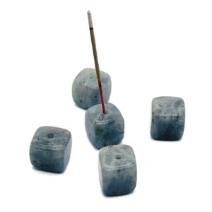 Labradorite Crystal Incense Holder - Crystal Stone Incense Stick Holder - Polished Cube Incense Holder - Healing Stone - In1005 Labradorite Crystal Incense Holder - Crystal Stone Incense Stick Holder - Polished Cube Incense Holder - Healing Stone - In1005