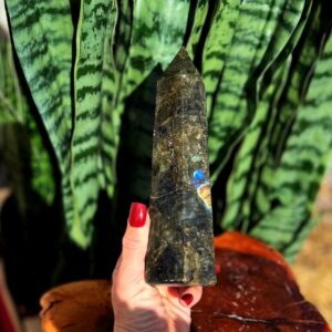 Labradorite Crystal Tower - Third Eye Chakra + Root Chakra Crystal - gemstone tower Labradorite Crystal Tower - Third Eye Chakra + Root Chakra Crystal - gemstone tower