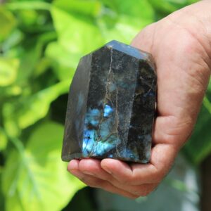 Natural 90MM Flashy Green Labradorite Tower: Healing Crystal, Reiki Aura Natural 90MM Flashy Green Labradorite Tower: Healing Crystal, Reiki Aura