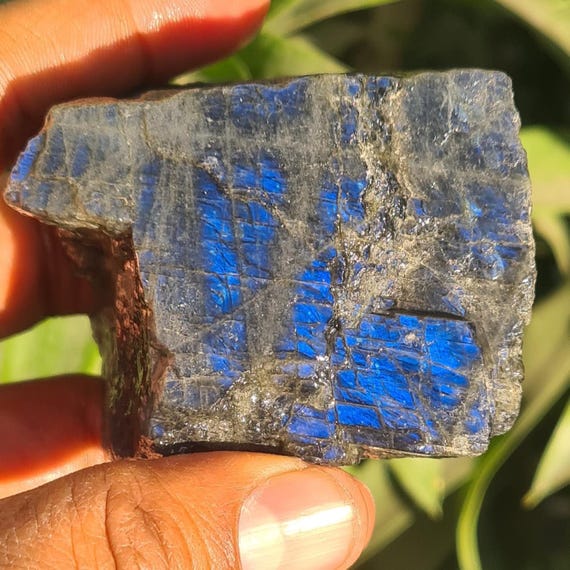 Labradorite Blue Fire Rough, Healing Crystal Rare Specimen, Energy Stone 187 Gram