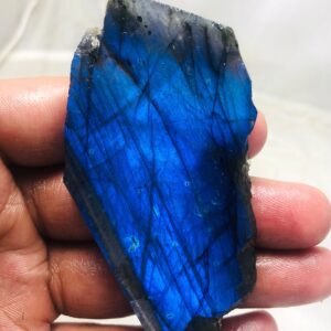 Blue Flashy Labradorite Rough Slice | Hand-Cut Natural Slab 74.2g 90x42x10mm