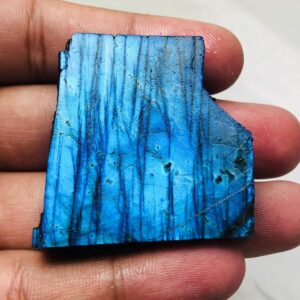 Handpicked Natural Blue Labradorite Rough Slice | High Flashy Slab 44g 42x41x11mm