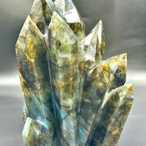 Large 195MM Natural Labradorite Cluster: High Flash Mineral Specimen, India Origin