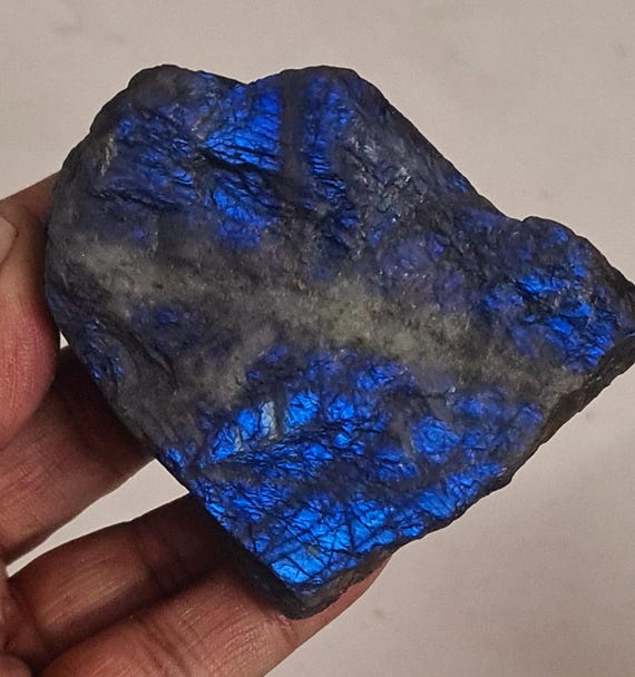Raw Madagascar Labradorite, Big Size With Blue Fire (218 Gram) Raw Madagascar Labradorite, Big Size With Blue Fire (218 Gram)