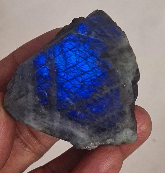 Raw Madagascar Labradorite Chunk, Blue Fire Gemstone (341 Ct) Raw Madagascar Labradorite Chunk, Blue Fire Gemstone (341 Ct)