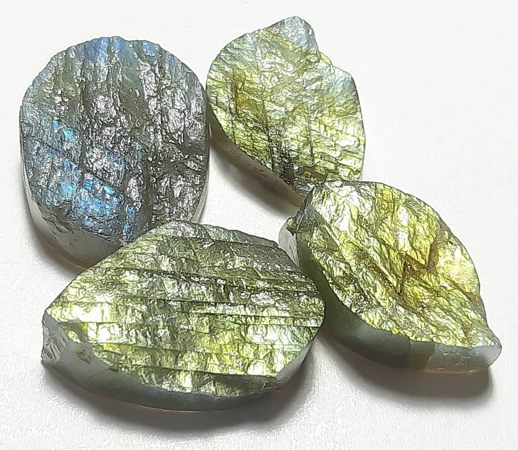 Natural Labradorite Druzy Gemstone: Unpolished Rough Crystal (10x14 To 18x25mm)