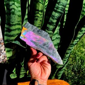 Purple Labradorite crystal - half polished half raw - Third Eye Chakra crystal for deepening intuition
