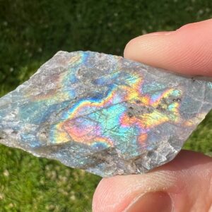 Raw Rainbow Fire Labradorite Crystal: Teal Purple Pink Flash Stone