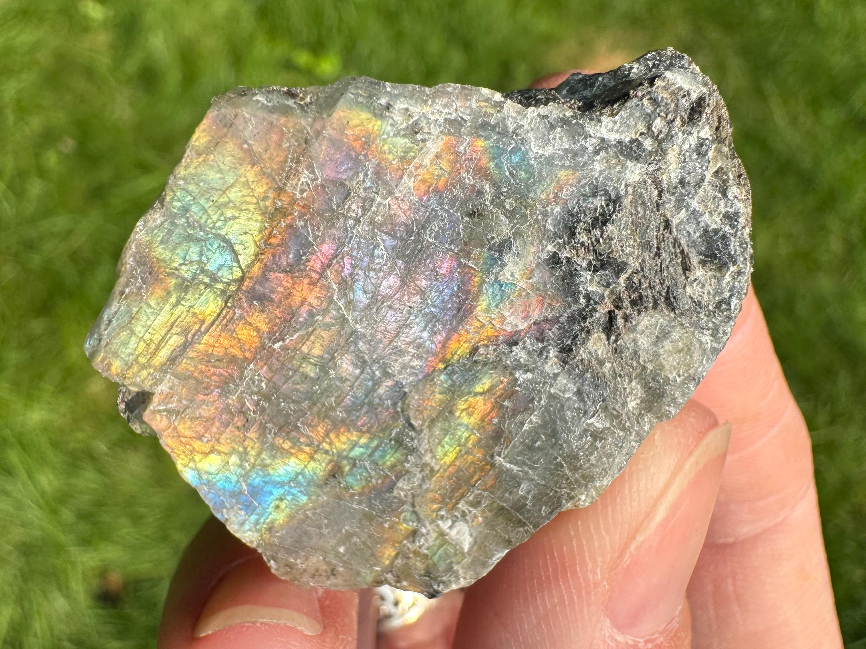 Raw Rainbow Labradorite Stone: Raw Gemstone Decor, Crystal Healing #2