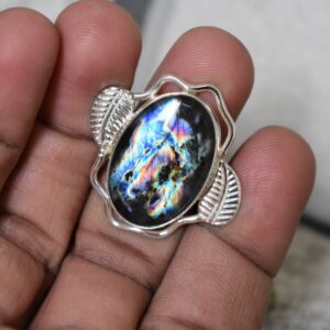 925 Silver Natural Purple Spectrolite Ring-purple Flashy Labradorite Ring-labradorite Ring-handmade Ring-ring For Women-design Ring 925 Silver Natural Purple Spectrolite Ring-purple Flashy Labradorite Ring-labradorite Ring-handmade Ring-ring For Women-design Ring