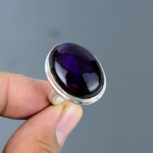 Handmade Purple Fire Labradorite Ring: Adjustable 925 Sterling Silver