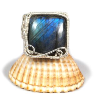 Handmade Sterling Silver Wire Wrapped Labradorite Ring