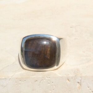 Mens Labradorite Sterling Silver Ring: Us 11