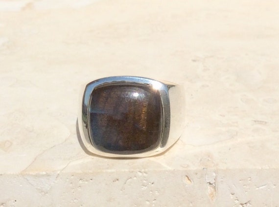 Mens Labradorite Sterling Silver Ring: Us 11 Mens Labradorite Sterling Silver Ring: Us 11