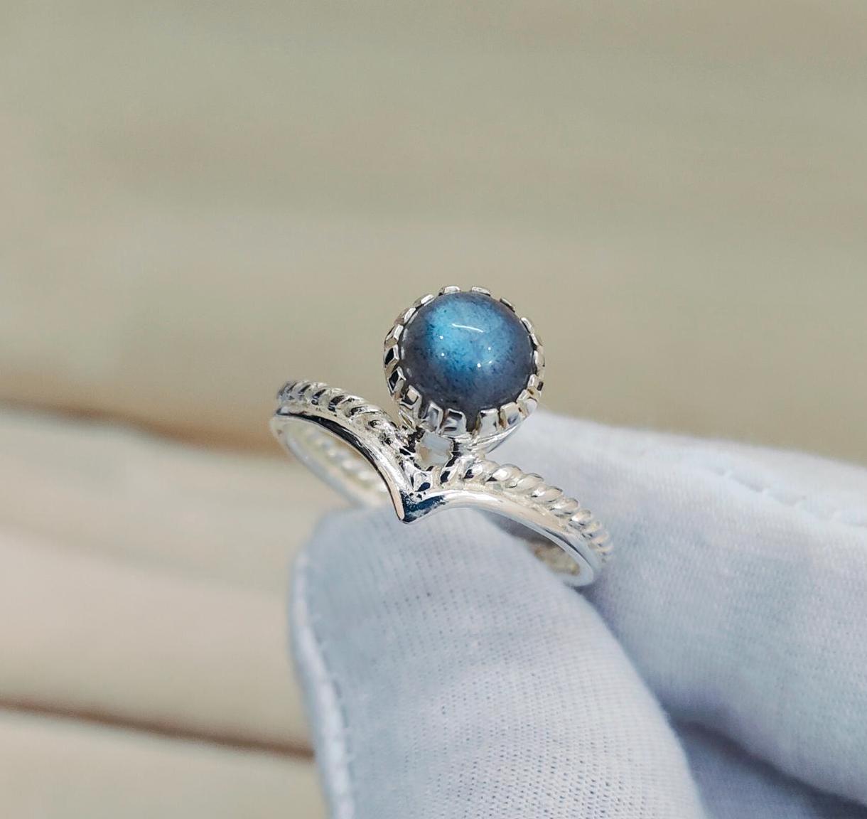 Natural Labradorite Ring, 925 Sterling Silver Ring, Round Labradorite Ring, Silver Labradorite Ring, Labradorite Cabochon Ring Natural Labradorite Ring, 925 Sterling Silver Ring, Round Labradorite Ring, Silver Labradorite Ring, Labradorite Cabochon Ring