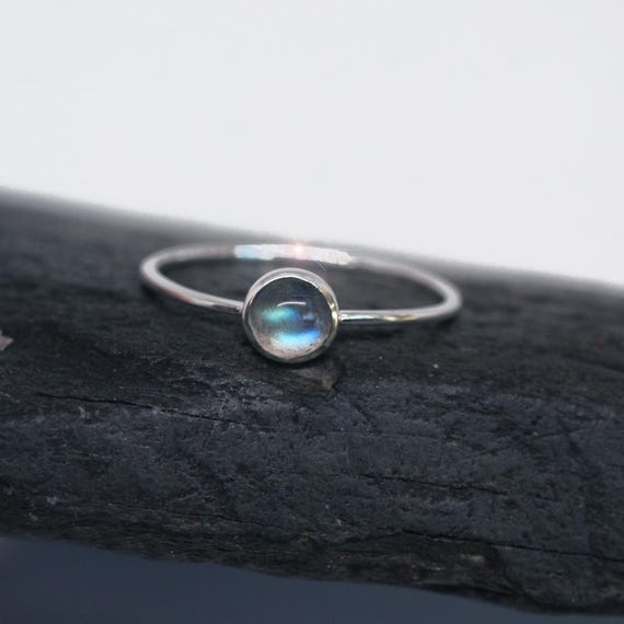 Northern Lights - Labradorite Sterling Silver Ring - Size 6