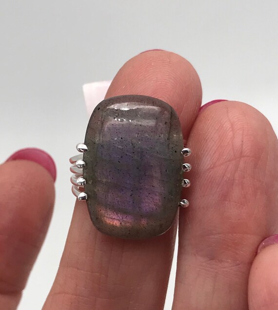 Purple Labradorite Ring Size 7 1/2
