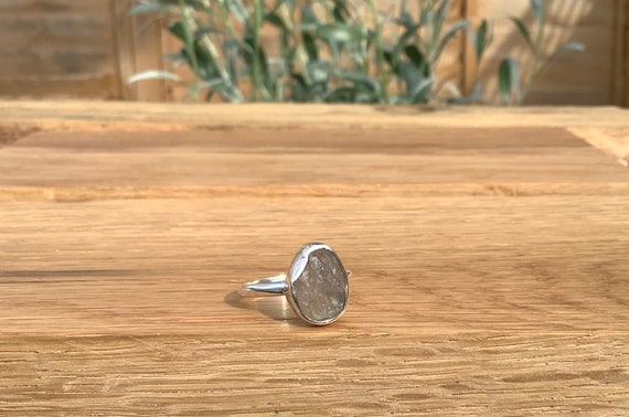 Raw Labradorite Sterling Silver Ring - Gemstone Jewelry