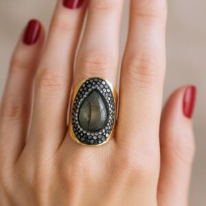 Labradorite Ring, raw Stone Ring, gemstone Cigar Ring, large Gemstone Ring, chunky Gold Ring, cigar Ring, gold Labradorite Ring, pave Gold Ring Labradorite Ring, raw Stone Ring, gemstone Cigar Ring, large Gemstone Ring, chunky Gold Ring, cigar Ring, gold Labradorite Ring, pave Gold Ring