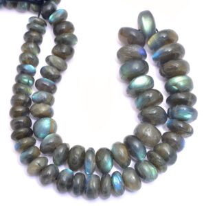 10mm-16mm AAA+ Labradorite Rondelle Smooth Beads, 17inch Strand 460Carats, Natural Fire Labradorite Semi Precious Gemstone Big Size Beads