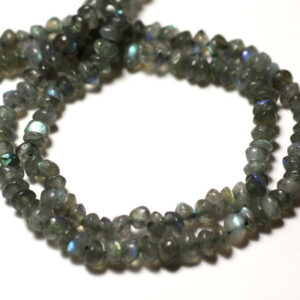 10pc - Perles Pierre Labradorite Rondelles 4-5mm gris bleu vert - 8741140012141