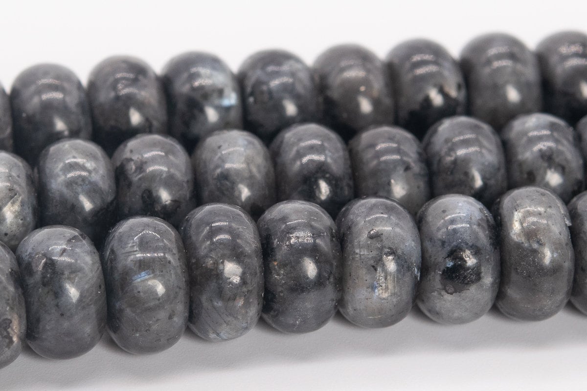 10x4mm Black Labradorite Larvikite Beads Grade A Genuine Natural Gemstone Rondelle Loose Beads 15" / 7.5" Bulk Lot Options (110542)