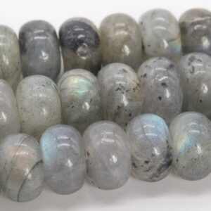 10x6mm Gray Labradorite Beads Grade A Genuine Natural Gemstone Rondelle Loose Beads 15" / 7.5" Bulk Lot Options (110566)