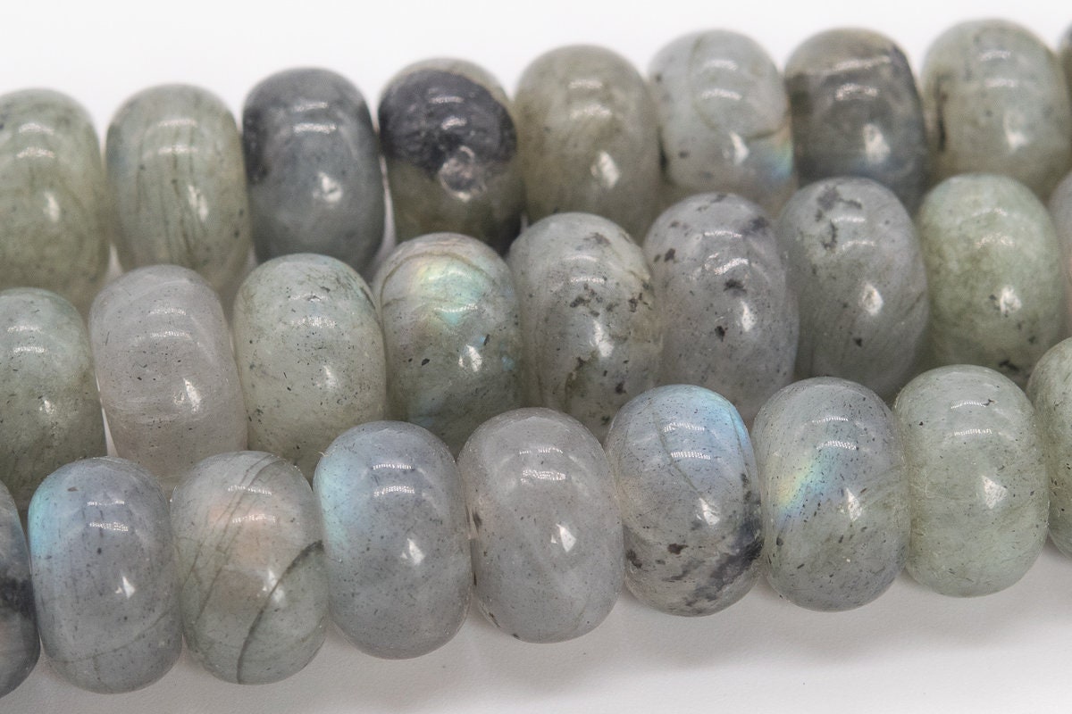 10x6mm Gray Labradorite Beads Grade A Genuine Natural Gemstone Rondelle Loose Beads 15" / 7.5" Bulk Lot Options (110566)