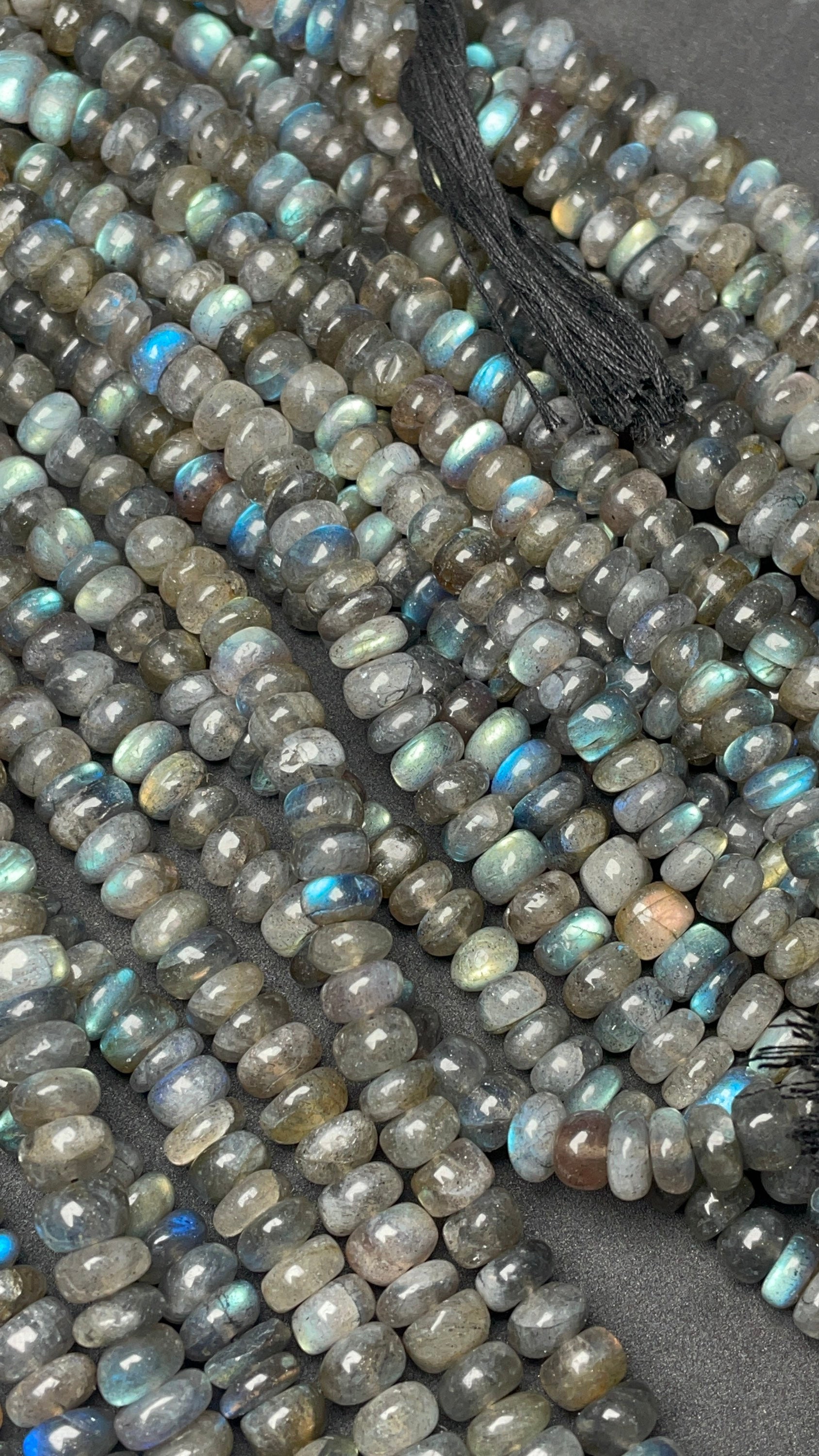 15 Inch Blue Fire Labradorite Smooth Rondelle Beads 7 Mm, Labradorite Beads An Amazing Item 15 Inch Blue Fire Labradorite Smooth Rondelle Beads 7 Mm, Labradorite Beads An Amazing Item