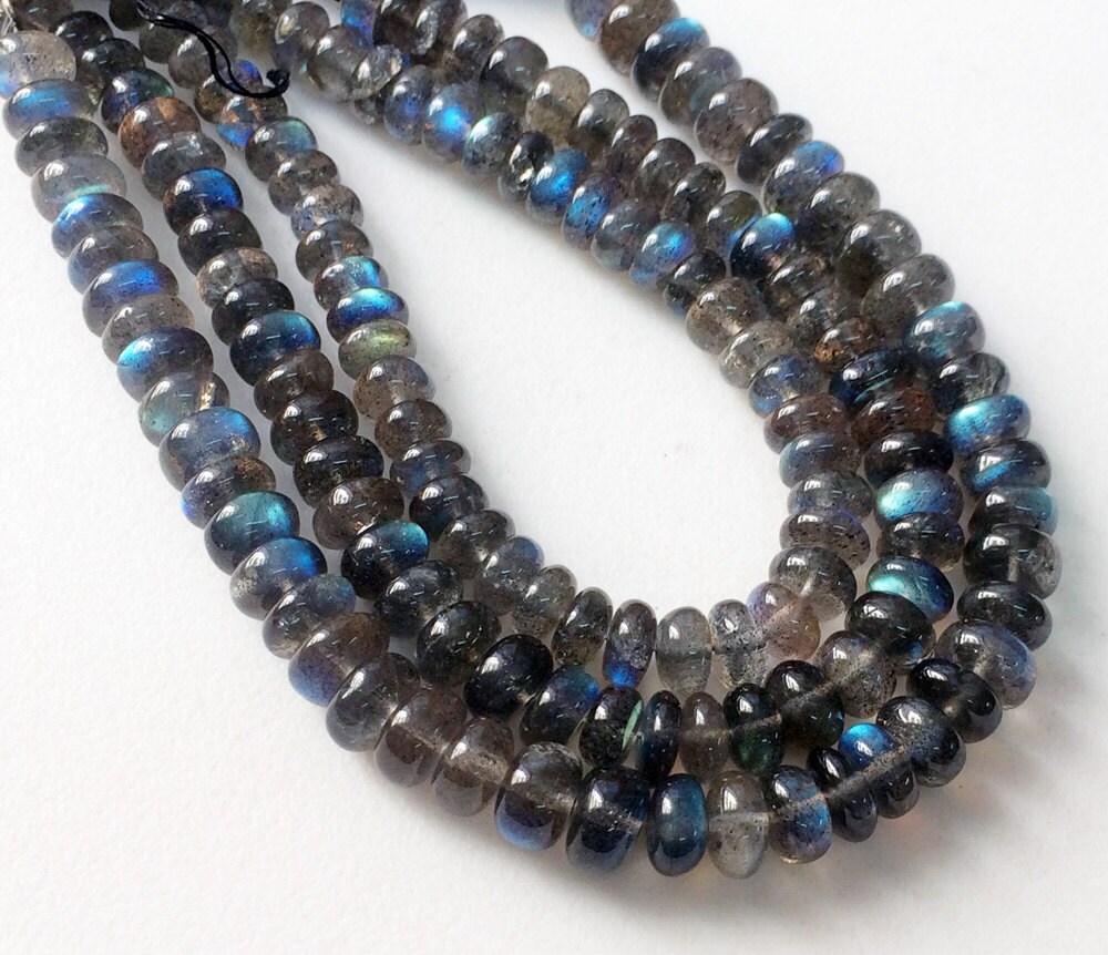 7-8.5mm Labradorite Plain Rondelles, Natural Labradorite Plain Beads, Flashy Blue Fire Beads, Labradorite For Jewelry (4in To 8in) - Vca1 7-8.5mm Labradorite Plain Rondelles, Natural Labradorite Plain Beads, Flashy Blue Fire Beads, Labradorite For Jewelry (4in To 8in) - Vca1