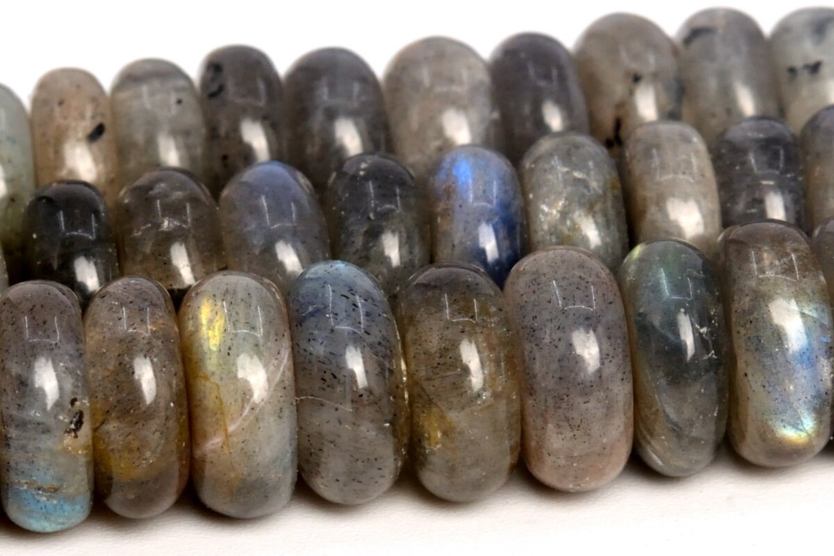 9x4mm Gray Labradorite Beads Grade A Genuine Natural Gemstone Full Strand Rondelle Loose Beads 15" Bulk Lot 1,3,5,10 And 50 (105056-1441)