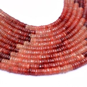 AAA+ Andesine Labradorite 5mm-6mm Smooth Heishi Beads | Natural Rare Andesine Semi Precious Gemstone Tyre Rondelle Spacer Beads | 8" Strand