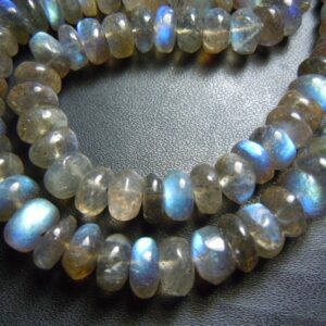Aaa Labradorite Beads: Natural Blue Fire Gemstone Rondelles