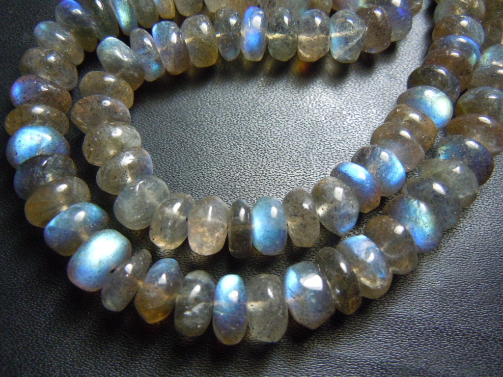 Aaa Labradorite Beads: Natural Blue Fire Gemstone Rondelles Aaa Labradorite Beads: Natural Blue Fire Gemstone Rondelles