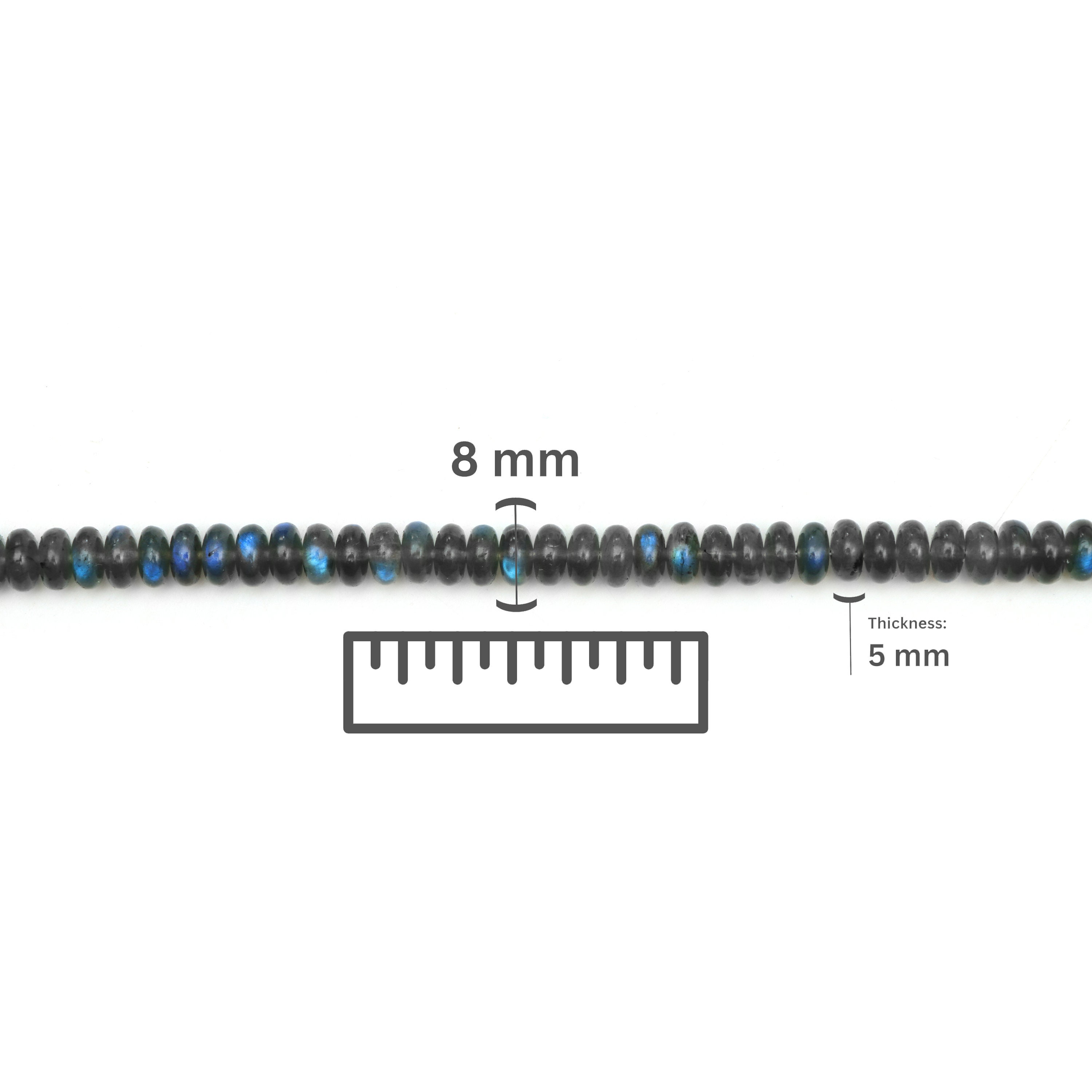 Labradorite Calibrated Smooth Rondelle Beads, 8 Mm, Labradorite Jewelry Making Beads, 8 Inches/ 16 Inches Full Strand, Price Per Strand