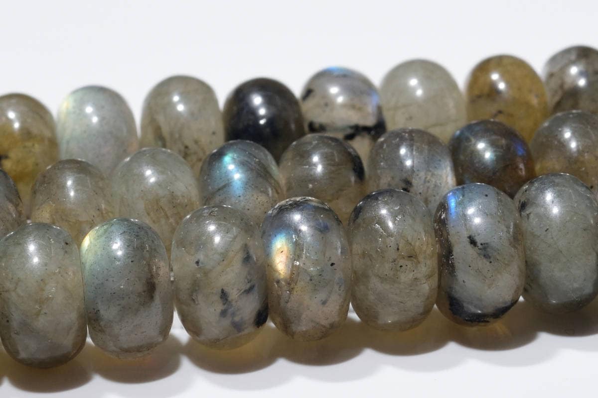 Deep Gray Labradorite Beads Grade Ab Genuine Natural Gemstone Rondelle Loose Beads 6mm 8mm Bulk Lot Options