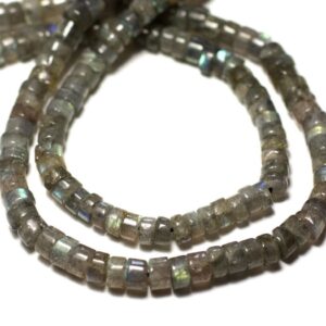 Fil 33cm 130pc env - Perles Pierre - Labradorite Rondelles Heishi 4-5mm
