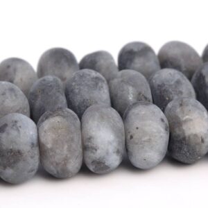Matte Black Labradorite Larvikite Beads Grade A Genuine Natural Gemstone Rondelle Loose Beads 6mm 8mm Bulk Lot Options