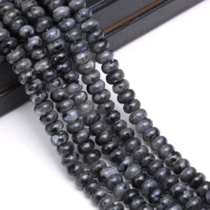 Natural Larvikite Labradorite Smooth Rondelle Beads 5x8mm 6x10mm 15.5" Strand