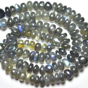 Natural Labradorite Rondelles 6mm to 7mm Smooth Gemstone Rondelle Jewelry Beads Fire Labradorite Plain Beads Strand 9.5 Inch Strand No5310