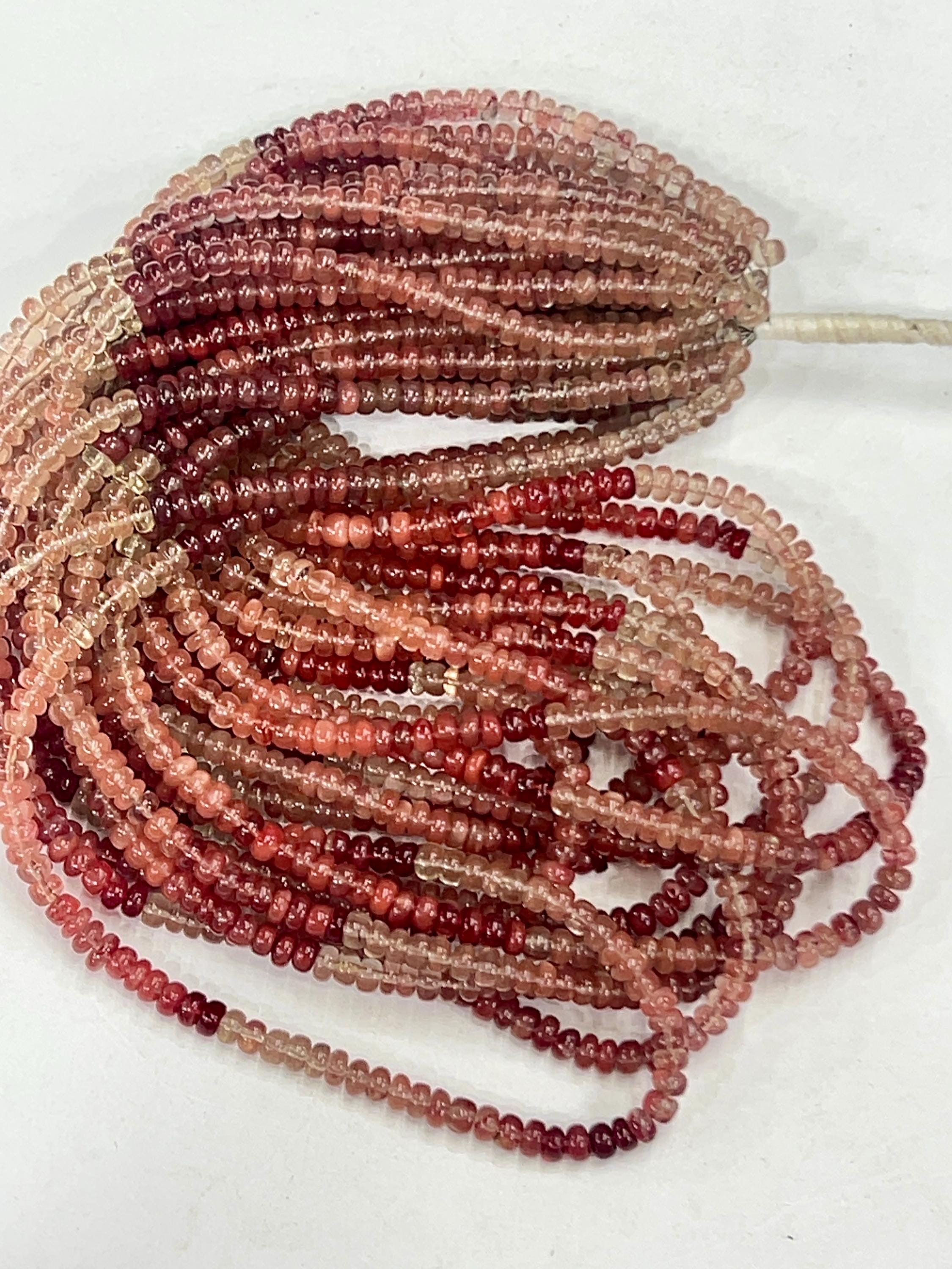 Red Andesine Labradorite Rondelle Beads, Gemstone Wholesale Beads For Jewelry Making 8in