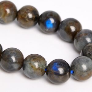 10MM Deep Brown Gray Labradorite Beads Madagascar Grade B Genuine Natural Gemstone Half Strand Round Loose Beads 7.5" (109861h-3096)